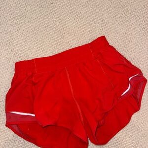 Lululemon Athletica Red Athletic Shorts Hotty Hot low-rise 2.5” , red